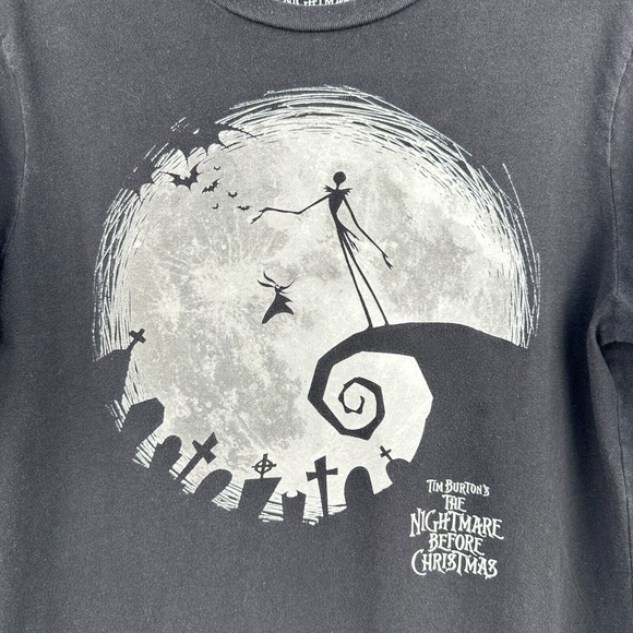 Disney Tee Kids XL Black Tim Burtons The Nightmare Before Christmas Long Sleeve - Picture 3 of 7